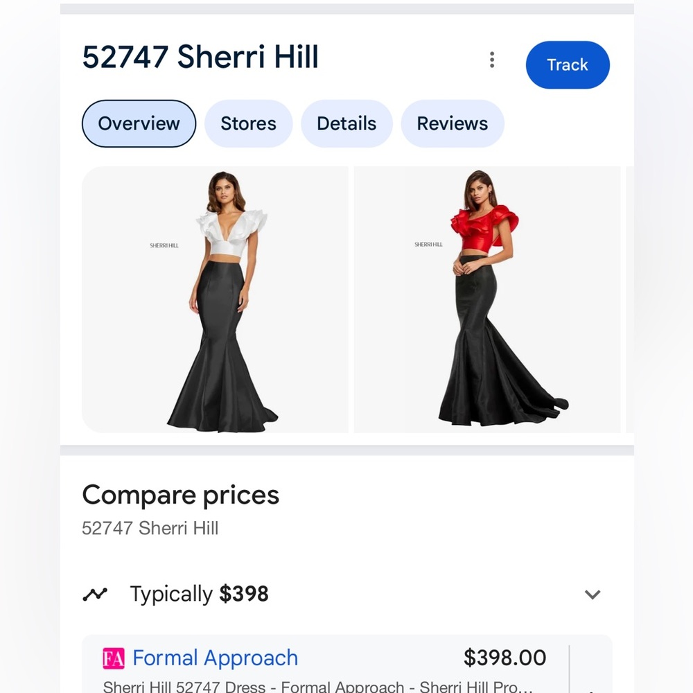 2 Pc Sherri Hill red and black prom dress NWT new - Picture 4 of 4